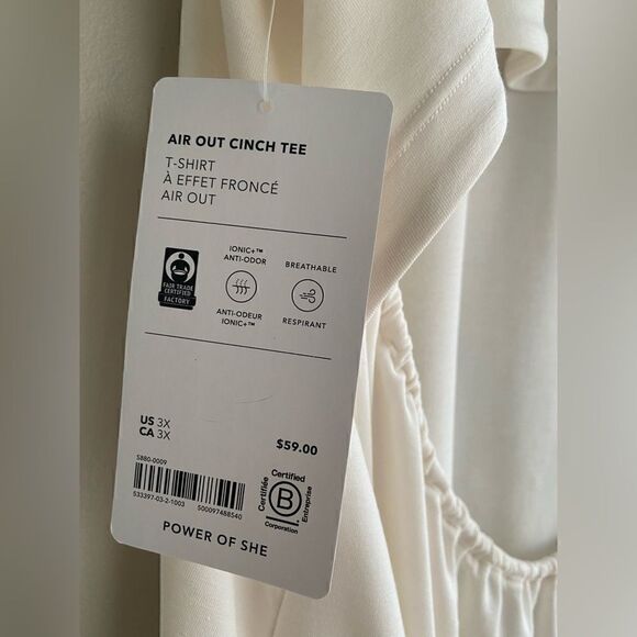 ATHLETA Air Out Cinch Tee Magnolia White 3X - Picture 7 of 10